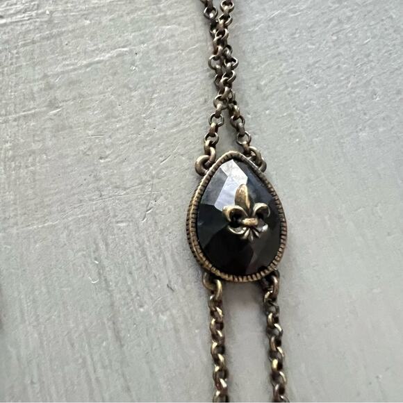 Antique Gold Tone Double Strand Necklace - Picture 12 of 13